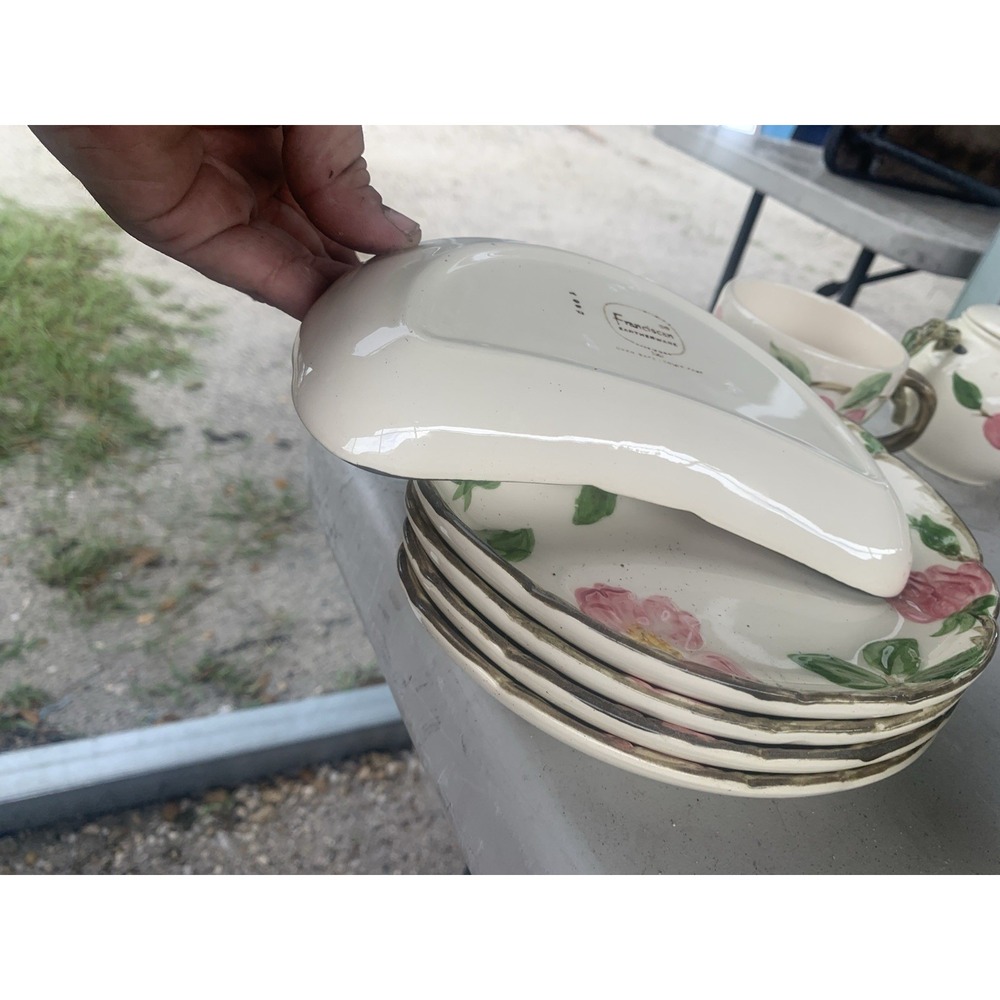 Desert Rose Crescent Salad Plate Early USA